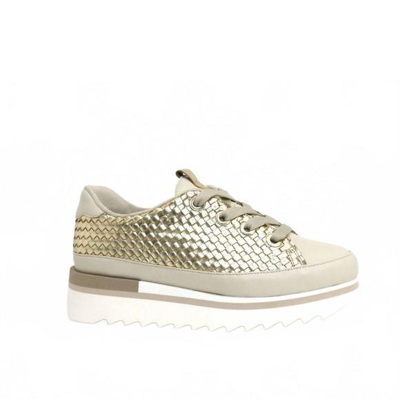 NEW SOFTWAVES women's leyla woven tie sneakers in coco platino